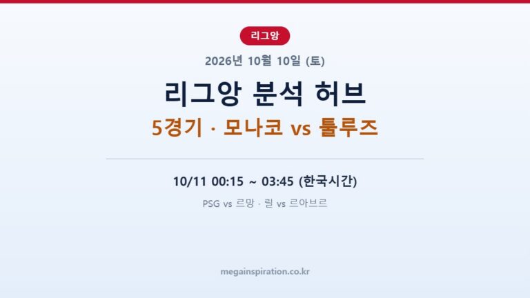 2026년 10월 10일 리그앙 분석
