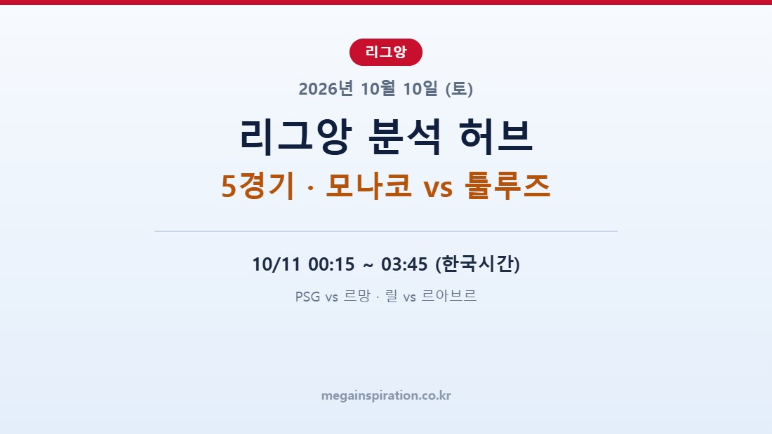 2026년 10월 10일 리그앙 분석