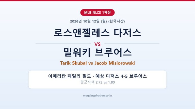 로스앤젤레스 다저스 vs 밀워키 브루어스 MLB 분석