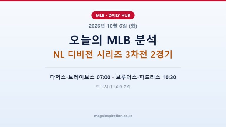 2026년 10월 6일 (화) MLB 분석