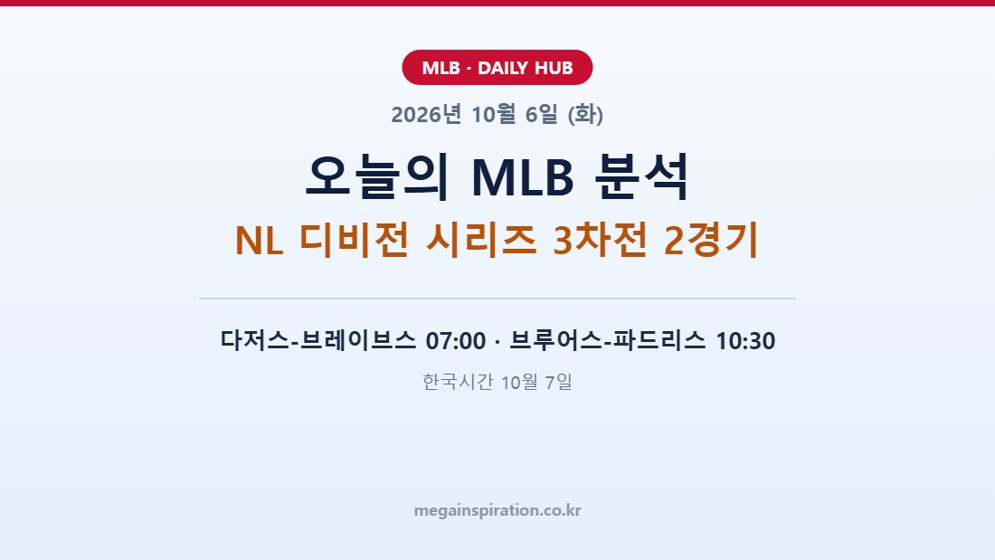 2026년 10월 6일 (화) MLB 분석