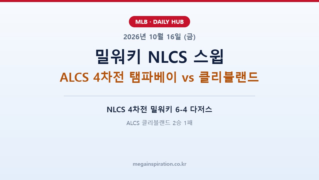 2026년 10월 16일 MLB 포스트시즌 분석