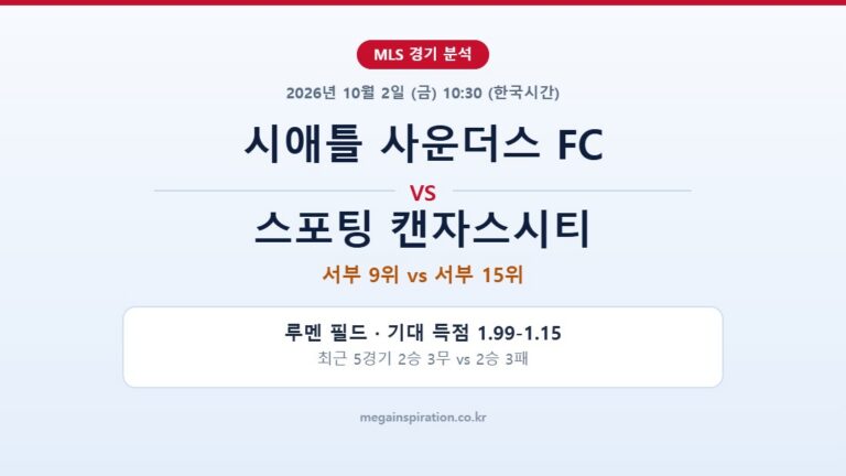 시애틀 사운더스 FC vs 스포팅 캔자스시티 MLS 분석