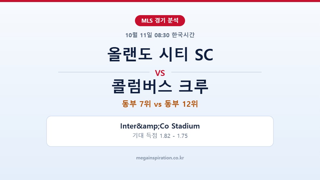 올랜도 시티 SC vs 콜럼버스 크루 MLS 분석
