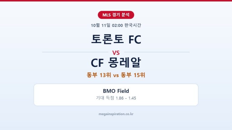토론토 FC vs CF 몽레알 MLS 분석