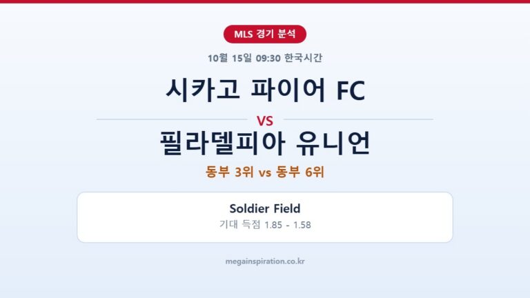 시카고 파이어 FC vs 필라델피아 유니언 MLS 분석