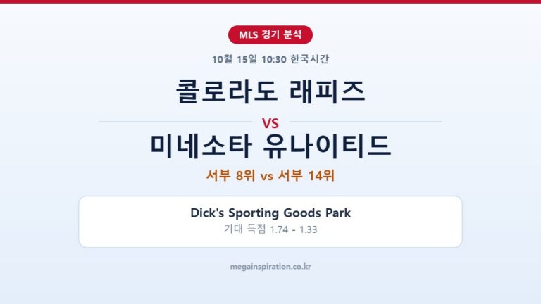 콜로라도 래피즈 vs 미네소타 유나이티드 MLS 분석