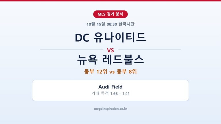 DC 유나이티드 vs 뉴욕 레드불스 MLS 분석