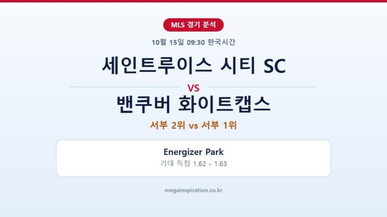 세인트루이스 시티 SC vs 밴쿠버 화이트캡스 MLS 분석