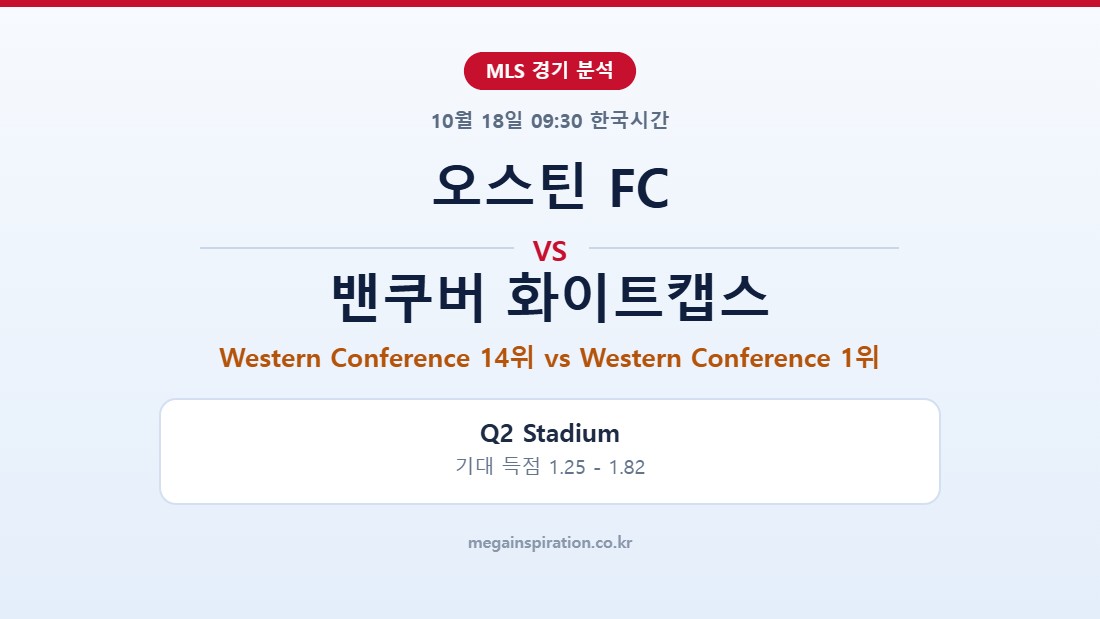 오스틴 FC vs 밴쿠버 화이트캡스 MLS 분석