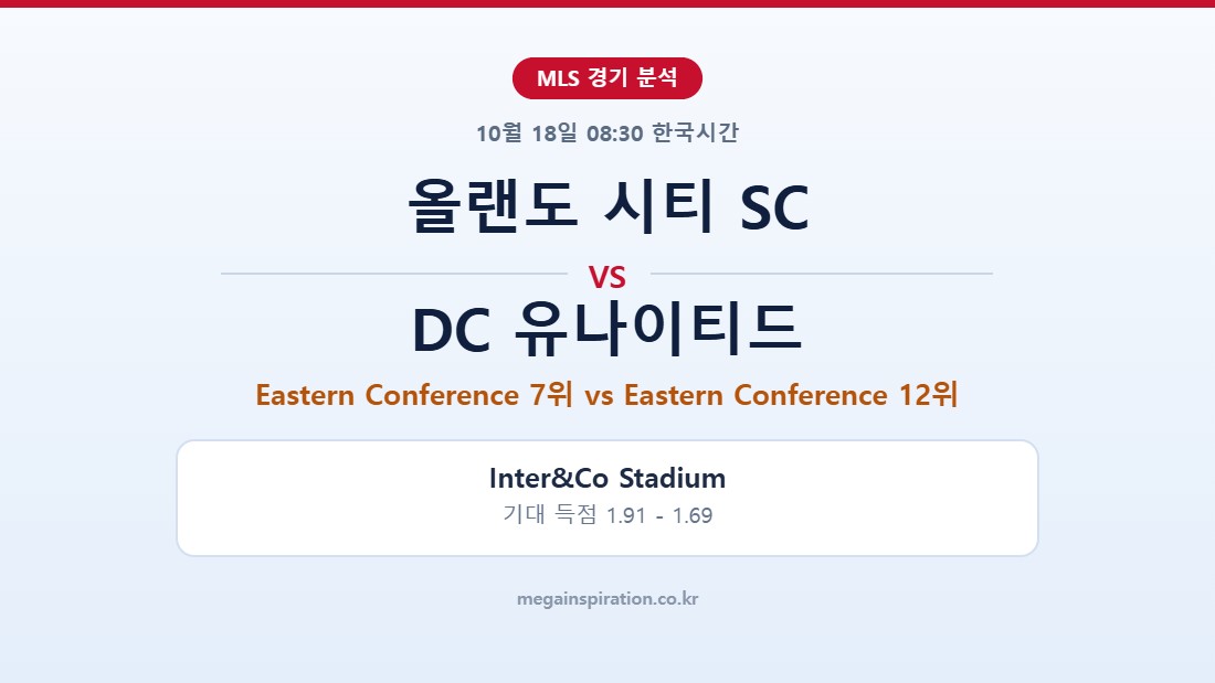 올랜도 시티 SC vs DC 유나이티드 MLS 분석