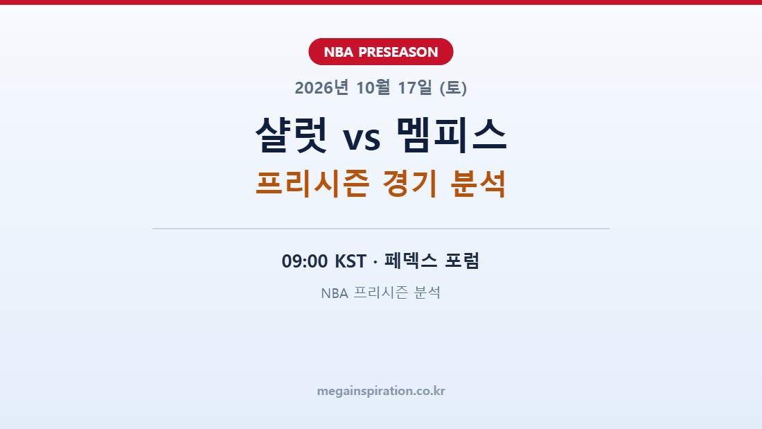 샬럿 호네츠 vs 멤피스 그리즐리스 NBA 프리시즌 분석