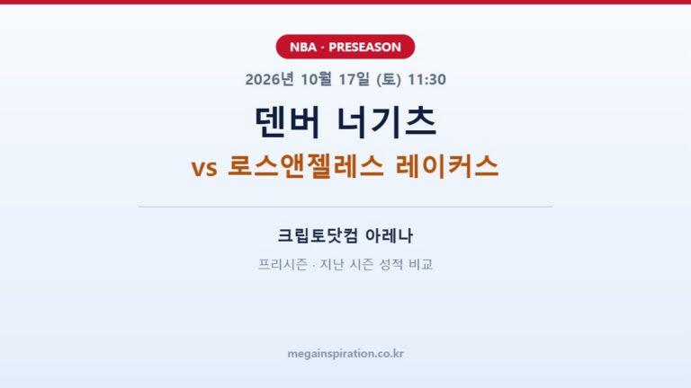 덴버 너기츠 vs 로스앤젤레스 레이커스 NBA 프리시즌 분석