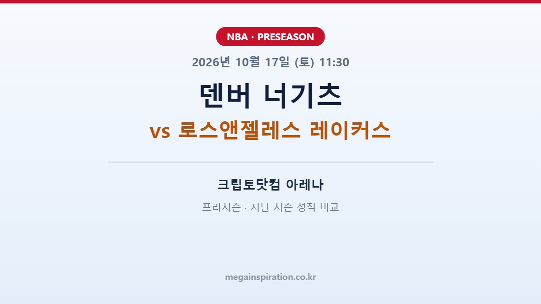 덴버 너기츠 vs 로스앤젤레스 레이커스 NBA 프리시즌 분석