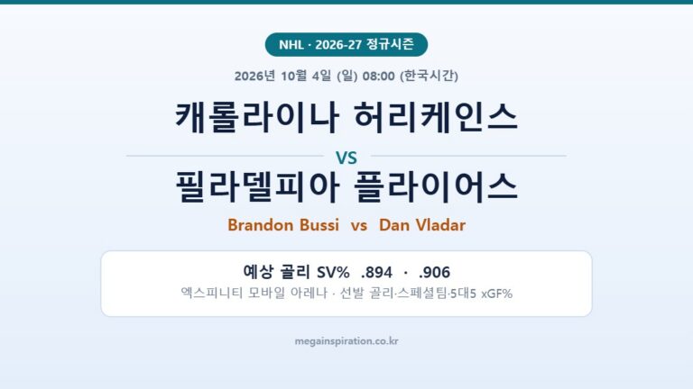 캐롤라이나 허리케인스 vs 필라델피아 플라이어스 NHL 분석