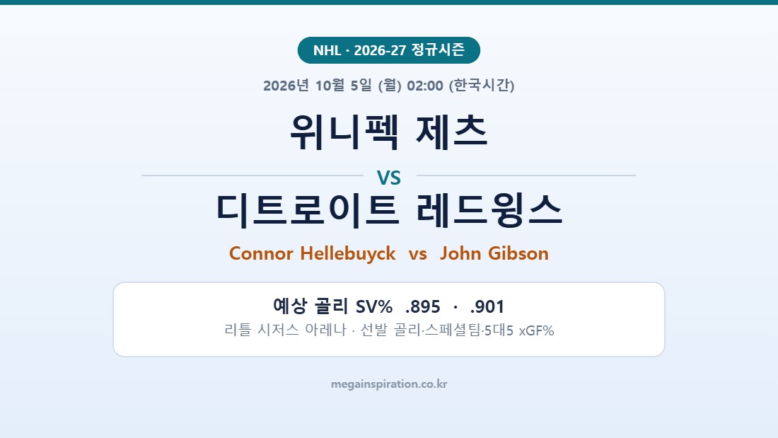 위니펙 제츠 vs 디트로이트 레드윙스 NHL 분석