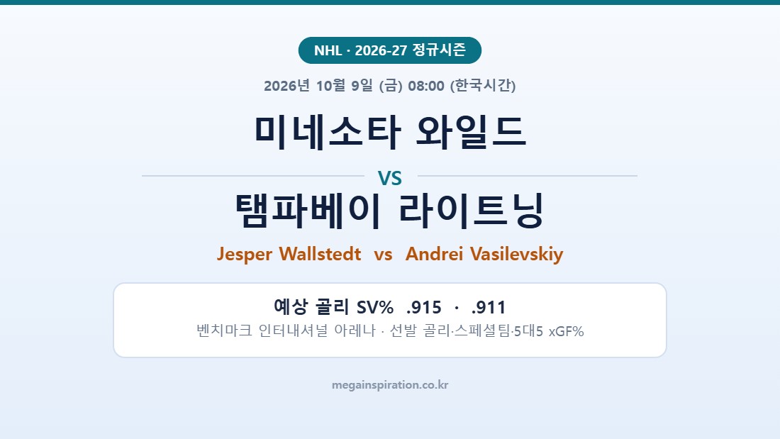 미네소타 와일드 vs 탬파베이 라이트닝 NHL 분석