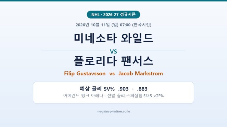 미네소타 와일드 vs 플로리다 팬서스 NHL 분석