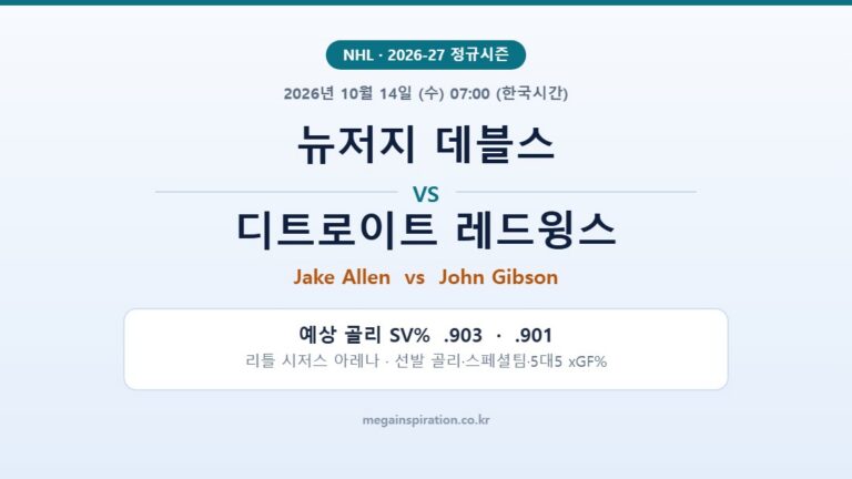 뉴저지 데블스 vs 디트로이트 레드윙스 NHL 분석