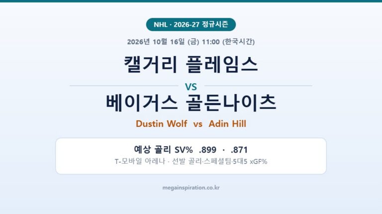 캘거리 플레임스 vs 베이거스 골든나이츠 NHL 분석
