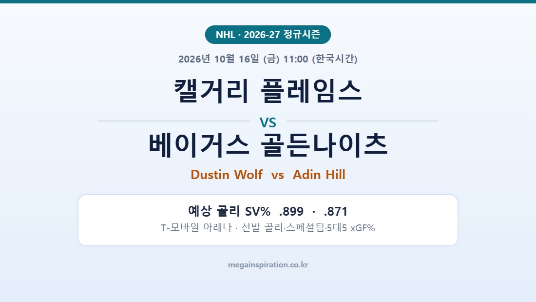 캘거리 플레임스 vs 베이거스 골든나이츠 NHL 분석