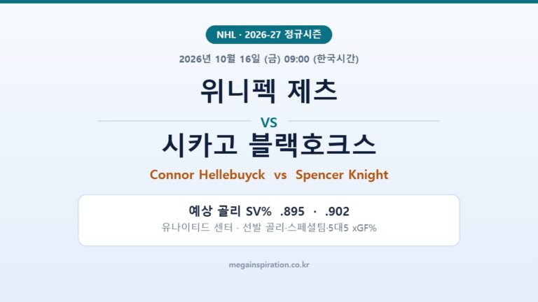 위니펙 제츠 vs 시카고 블랙호크스 NHL 분석