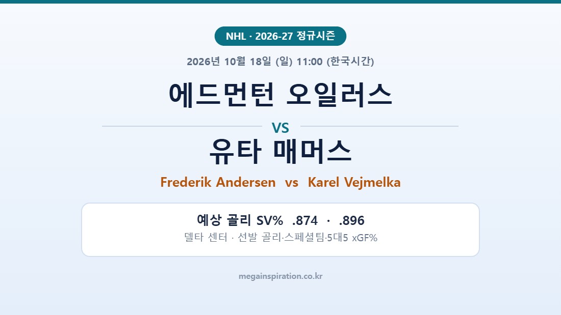 에드먼턴 오일러스 vs 유타 매머스 NHL 분석