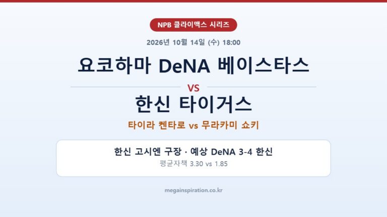 요코하마 DeNA 베이스타스 vs 한신 타이거스 NPB 분석