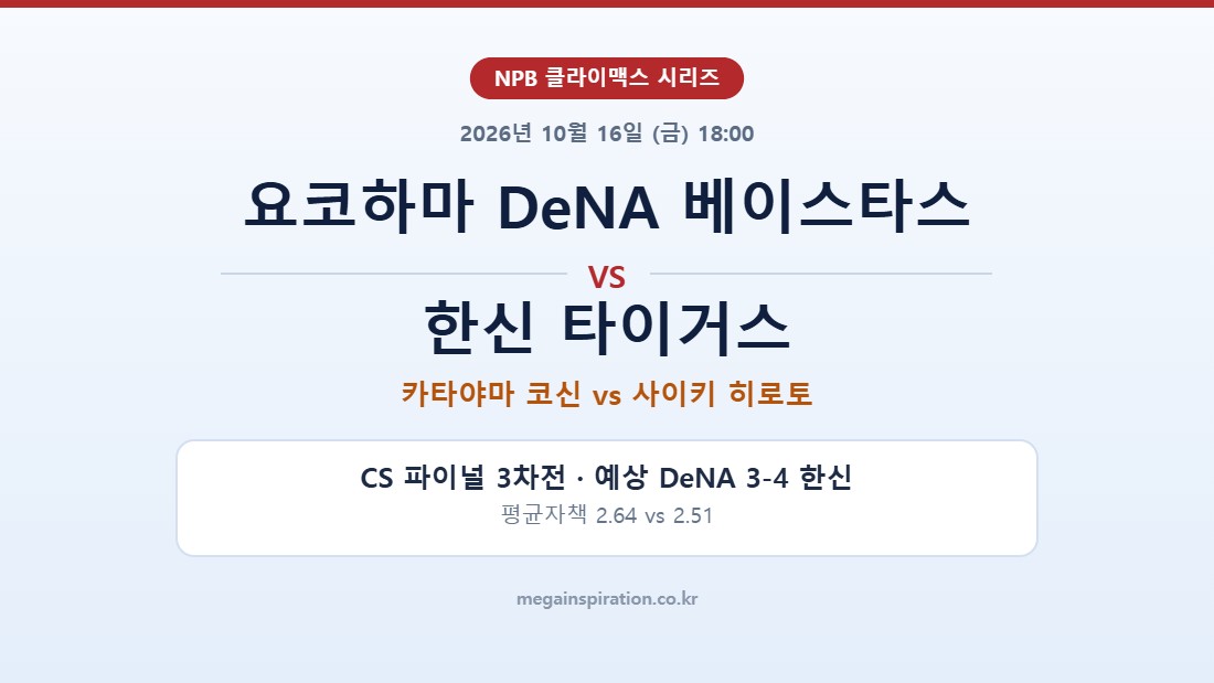요코하마 DeNA 베이스타스 vs 한신 타이거스 NPB 분석