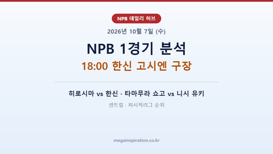 2026년 10월 7일 (수) NPB 분석