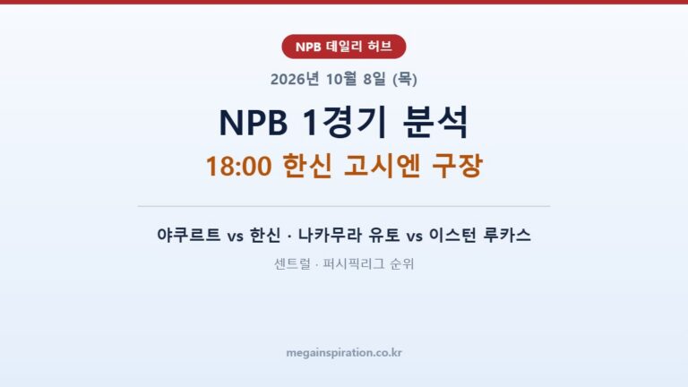 2026년 10월 8일 (목) NPB 분석