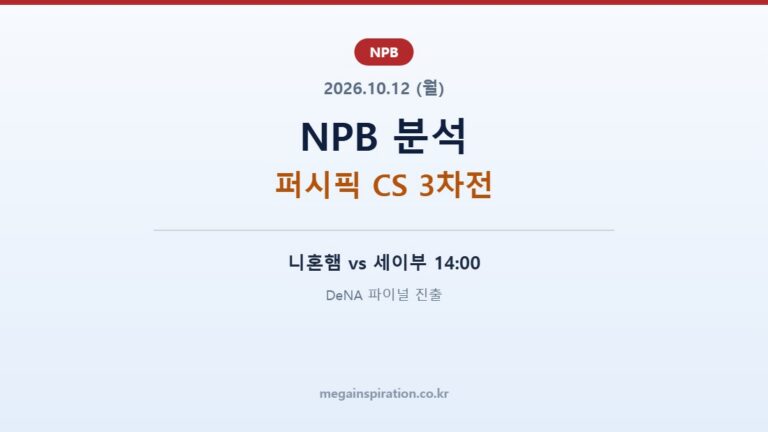 2026년 10월 12일 NPB 분석