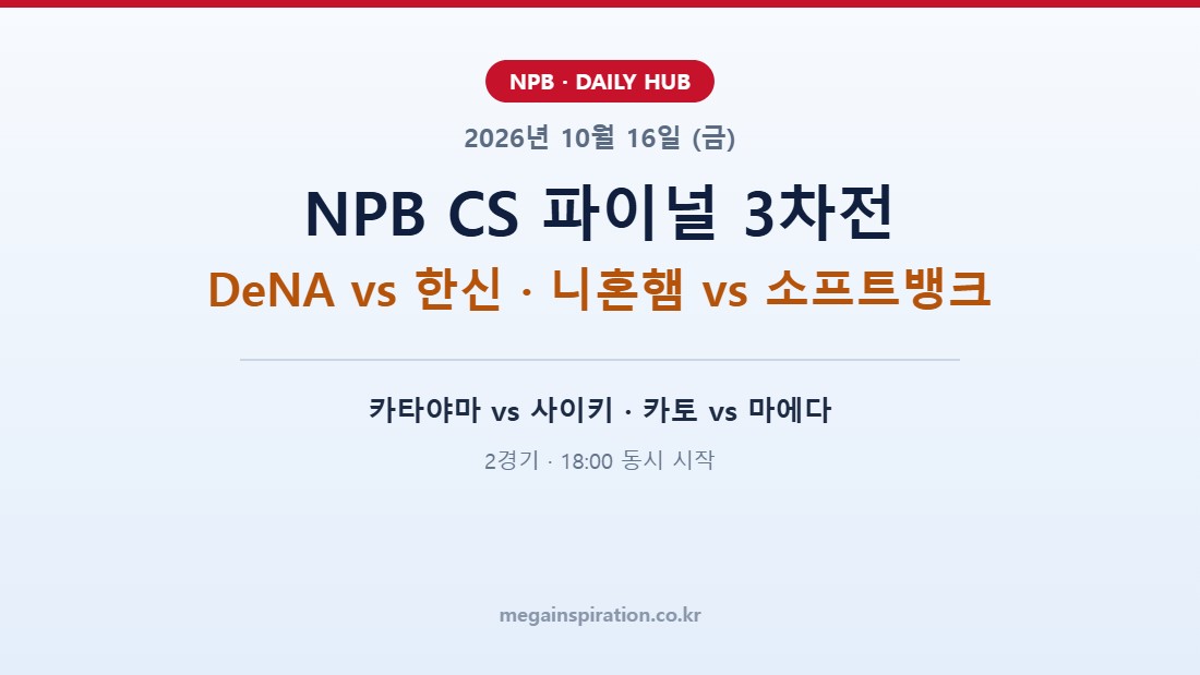 2026년 10월 16일 NPB 클라이맥스 시리즈 파이널 3차전 분석