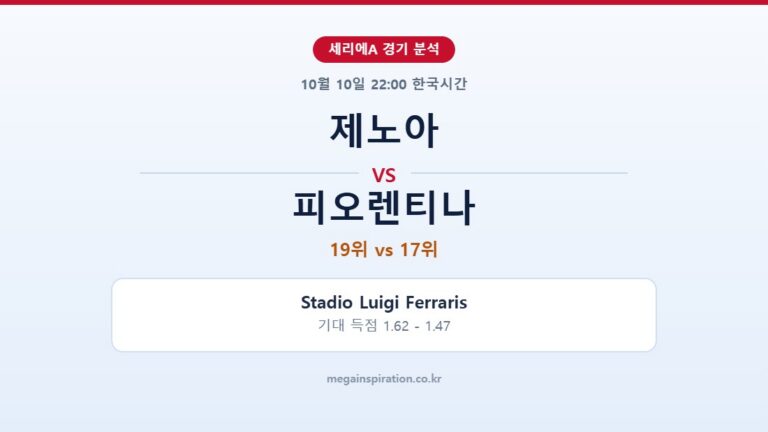 제노아 vs 피오렌티나 세리에A 분석