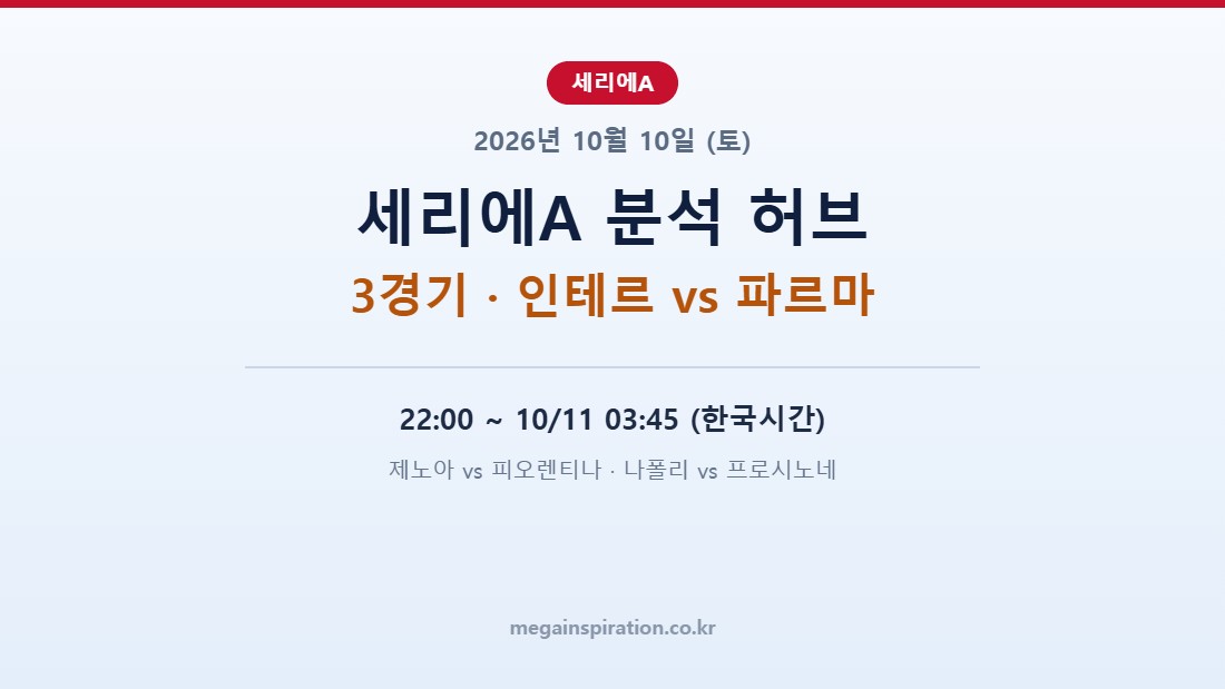 2026년 10월 10일 세리에A 분석