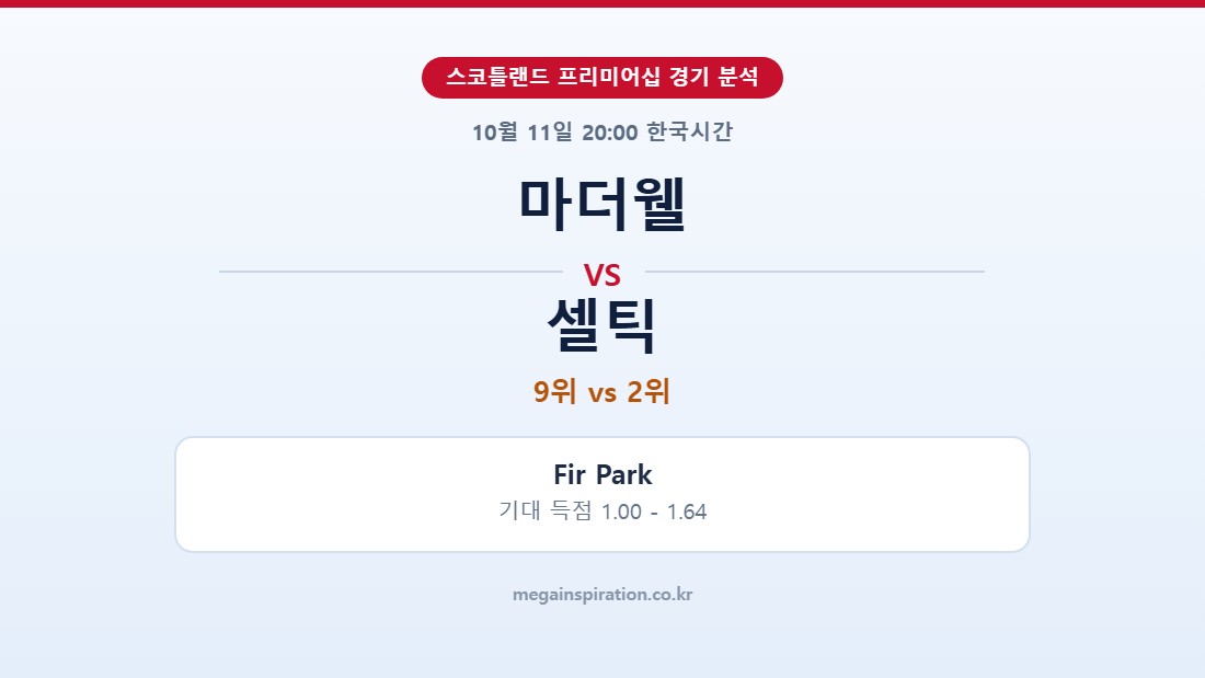 마더웰 vs 셀틱 스코틀랜드 프리미어십 분석