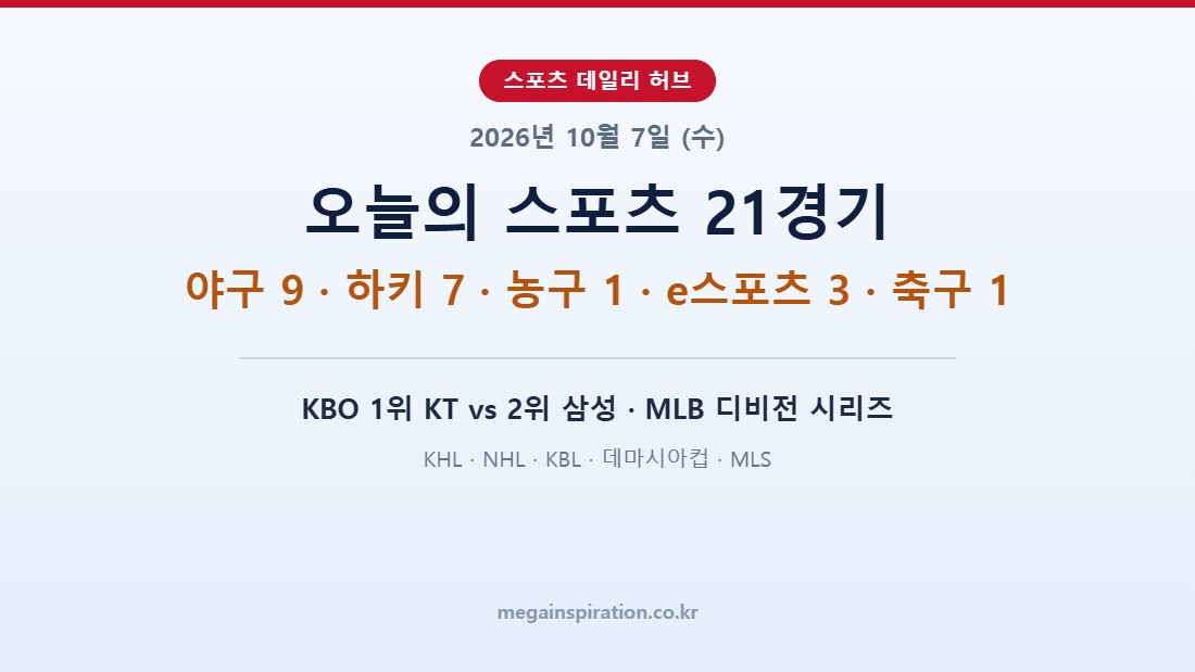 2026년 10월 7일 (수) 스포츠 분석