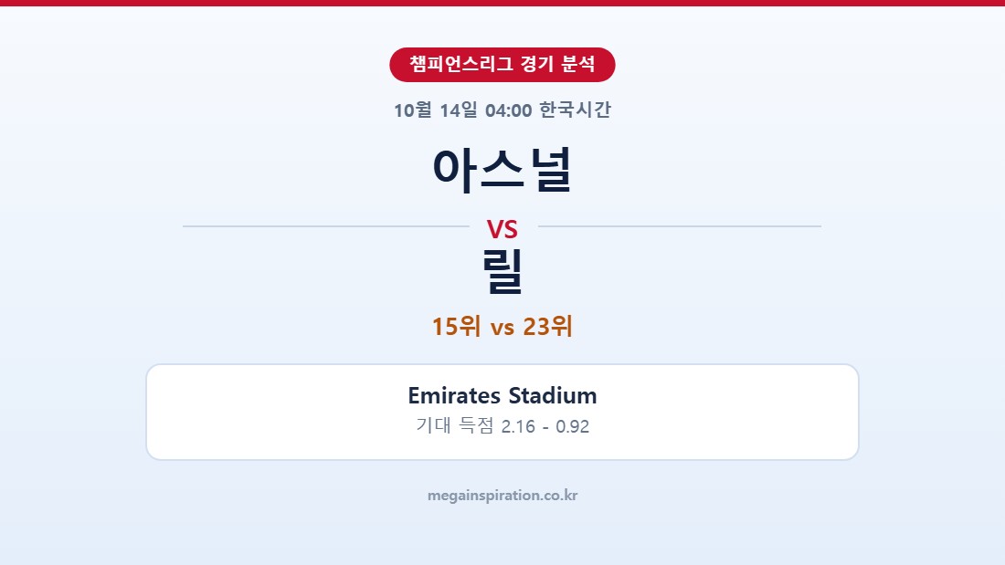 아스널 vs 릴 챔피언스리그 분석