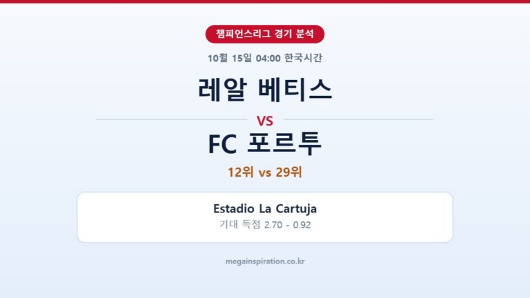 레알 베티스 vs FC 포르투 챔피언스리그 분석