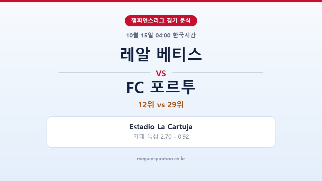 레알 베티스 vs FC 포르투 챔피언스리그 분석