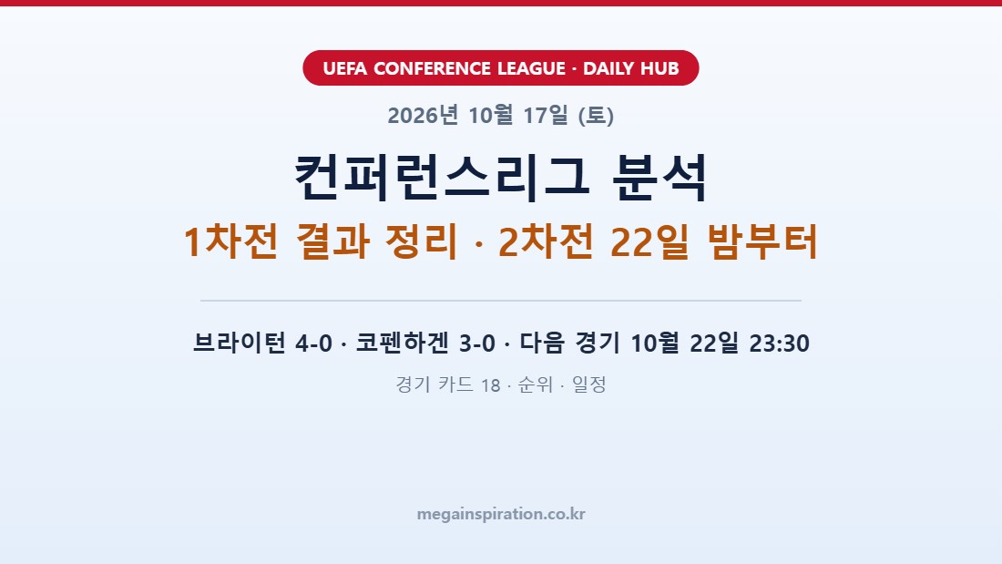2026년 10월 17일 (토) 컨퍼런스리그 분석