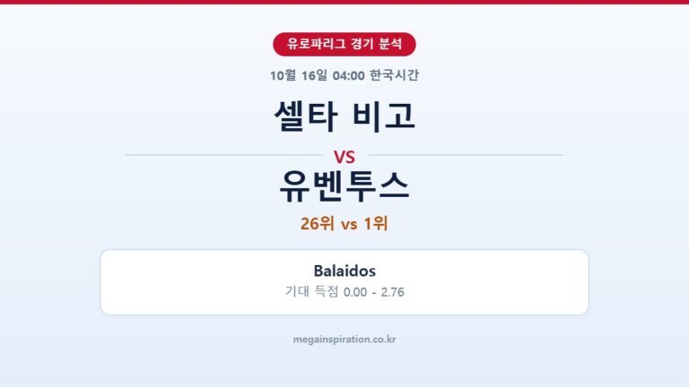 셀타 비고 vs 유벤투스 유로파리그 분석