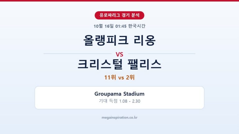 올랭피크 리옹 vs 크리스털 팰리스 유로파리그 분석