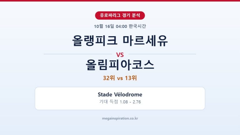 올랭피크 마르세유 vs 올림피아코스 유로파리그 분석