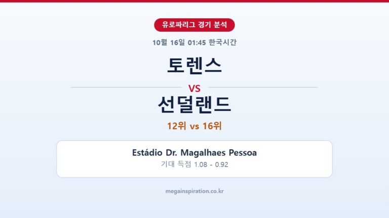 토렌스 vs 선덜랜드 유로파리그 분석