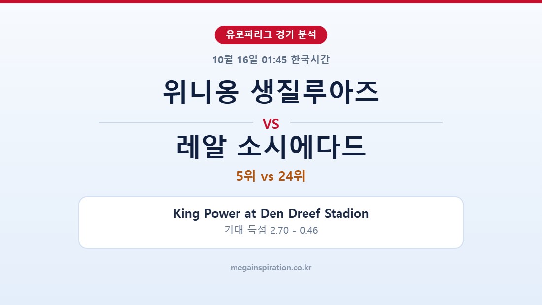 위니옹 생질루아즈 vs 레알 소시에다드 유로파리그 분석